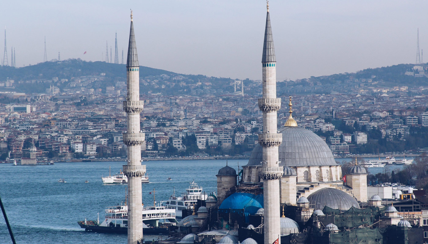 view to the Bosporus in Istanbul